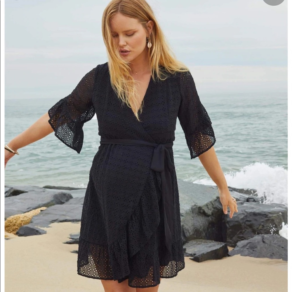 Black maternity dress.